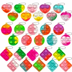 Mini porte-clés Pop Fidget pour tout-petits, jouets mentaires oriels, packs en vrac, pression SAP, cadeaux de fête, 10 pièces, 30 pièces