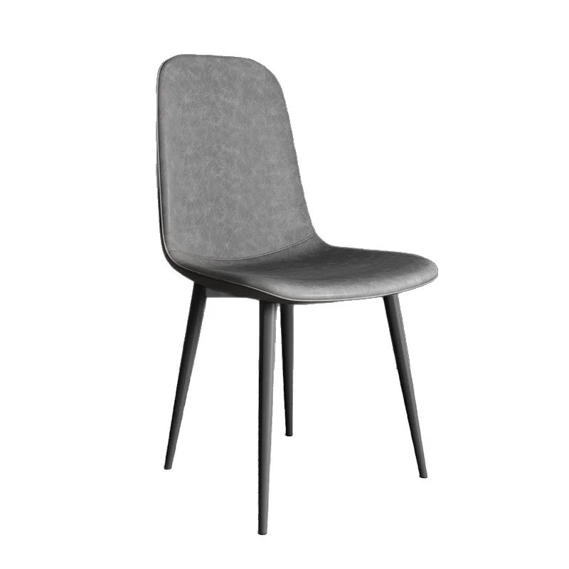 #Modern Minimalist Metal Dining Chair with Backrest for Small Apartments and Hotels Light Luxury High-end Design