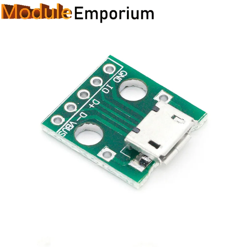 MICRO USB to Dip Female Socket Type B Mike 5p SMD to Straight Plug Adapter Board with Welded Female Head