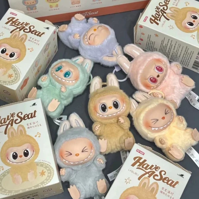 The Monsters Labubu Sitting Party, Macaron Vinyl Face, Blind Box Figure, Kawaii Pendant, Sac à dos Decor Toy Gifts, 2.0 Series, Authentique