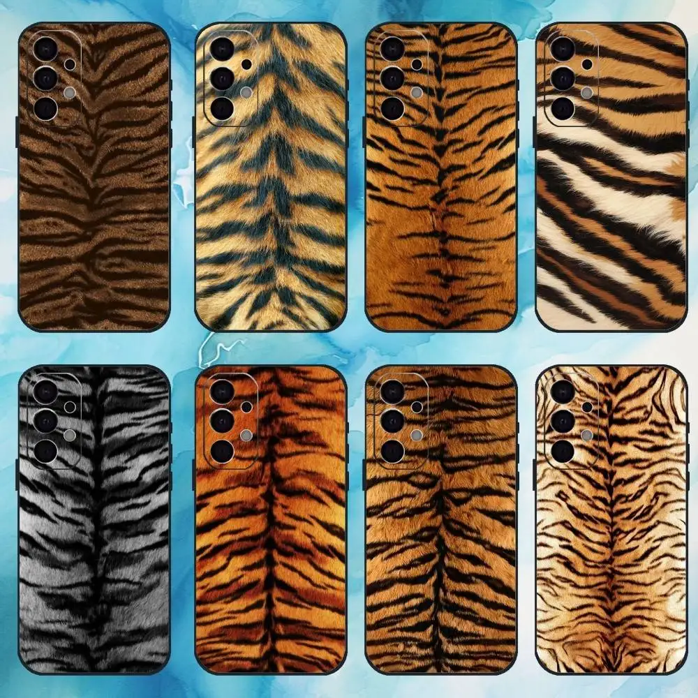 

Tiger Skin Phone Case For Samsung Galaxy A73,A72,A71,A70,A53,A52,A51,Soft Silicone Black Cover
