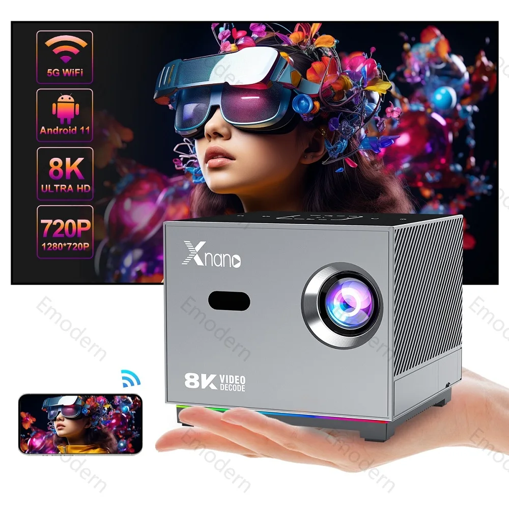 

X3 Mini Projector 4k Wifi Android 11 H716 300ANSI Home Cinema BT5.0 1080P 1280*720P Cheap Outdoor Projetor Support 8K Decoding