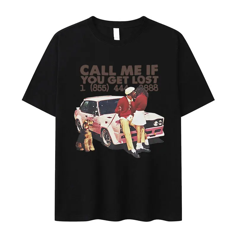 Fun Call Me If You Get Lost Printed T-Shirt Women's Men's Aesthetic Vintage Fashion Extra Large Cotton T-Shirt Hip Hop Clothing