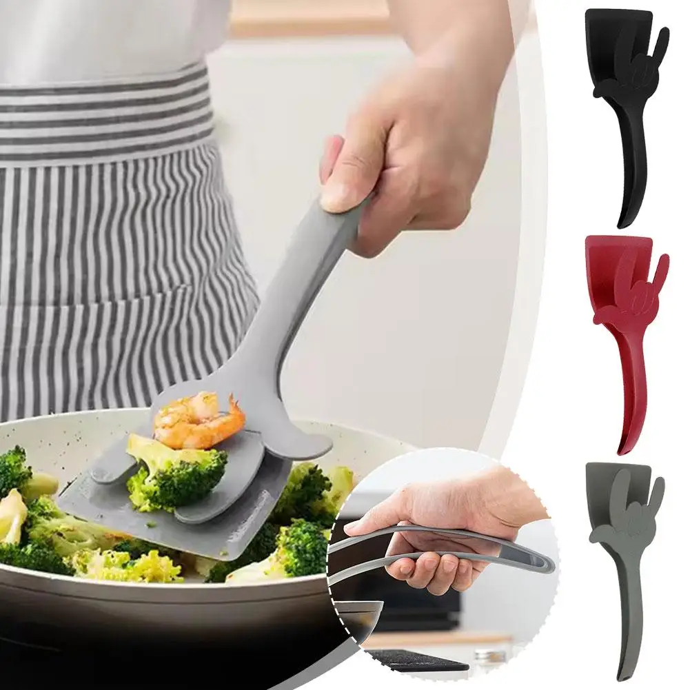 Anti-scald Extended Handle Spatula Tong Multifunctional Stainless Steel Cooking Tongs Flip Shovel Clamp For Spatula Steak S A9i1