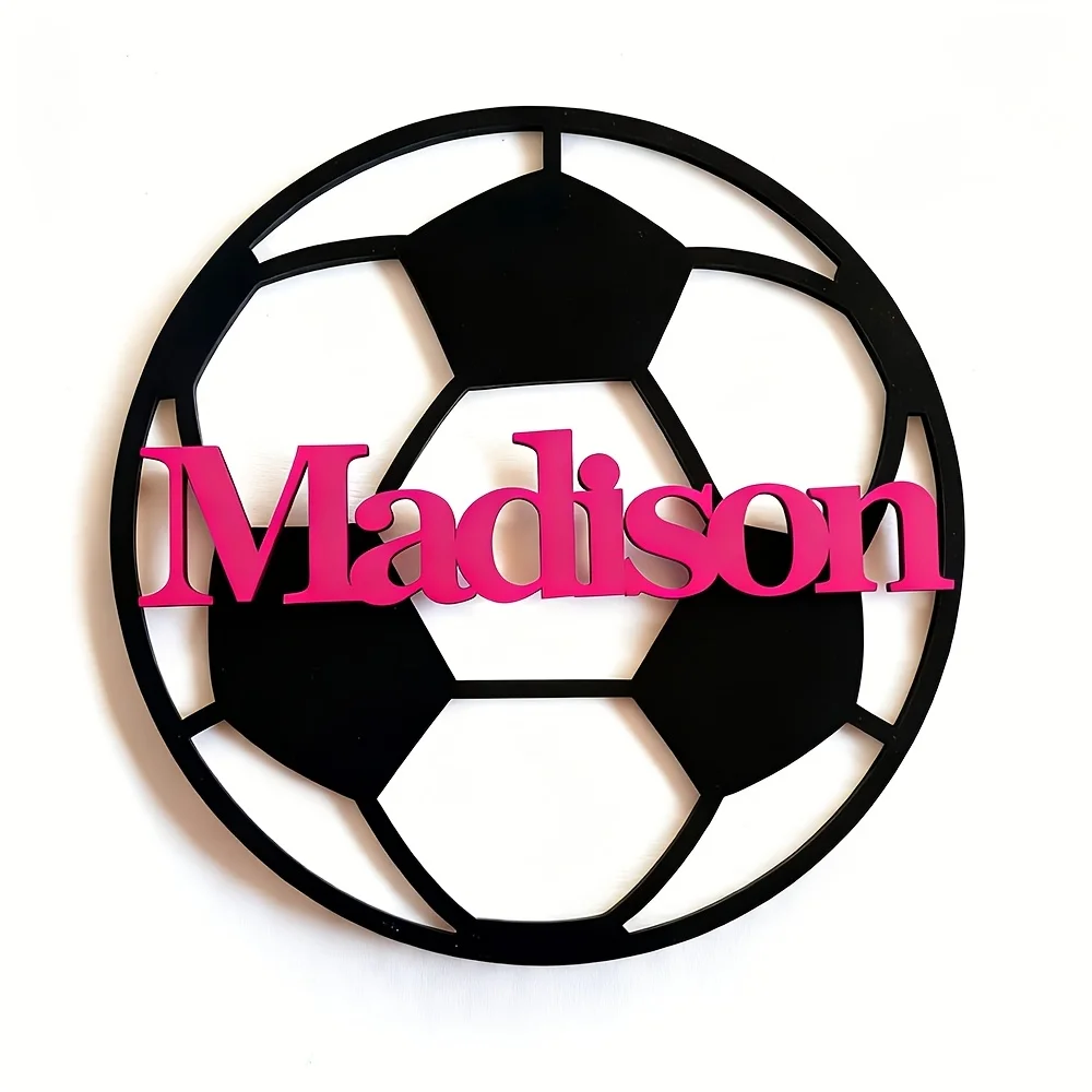 A customized personalized football wall art wooden decoration with a 