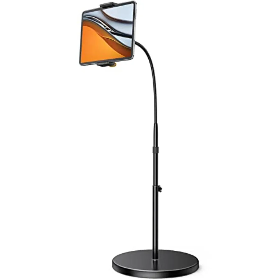 

Напольная подставка для планшета - Держатель для планшета на кровать с гибкой штангой, регулируемая высота до 63 дюймов, устойчивое основание до 4,8 кг, для подарков: планшеты 4,7-13 дюймов, iPad