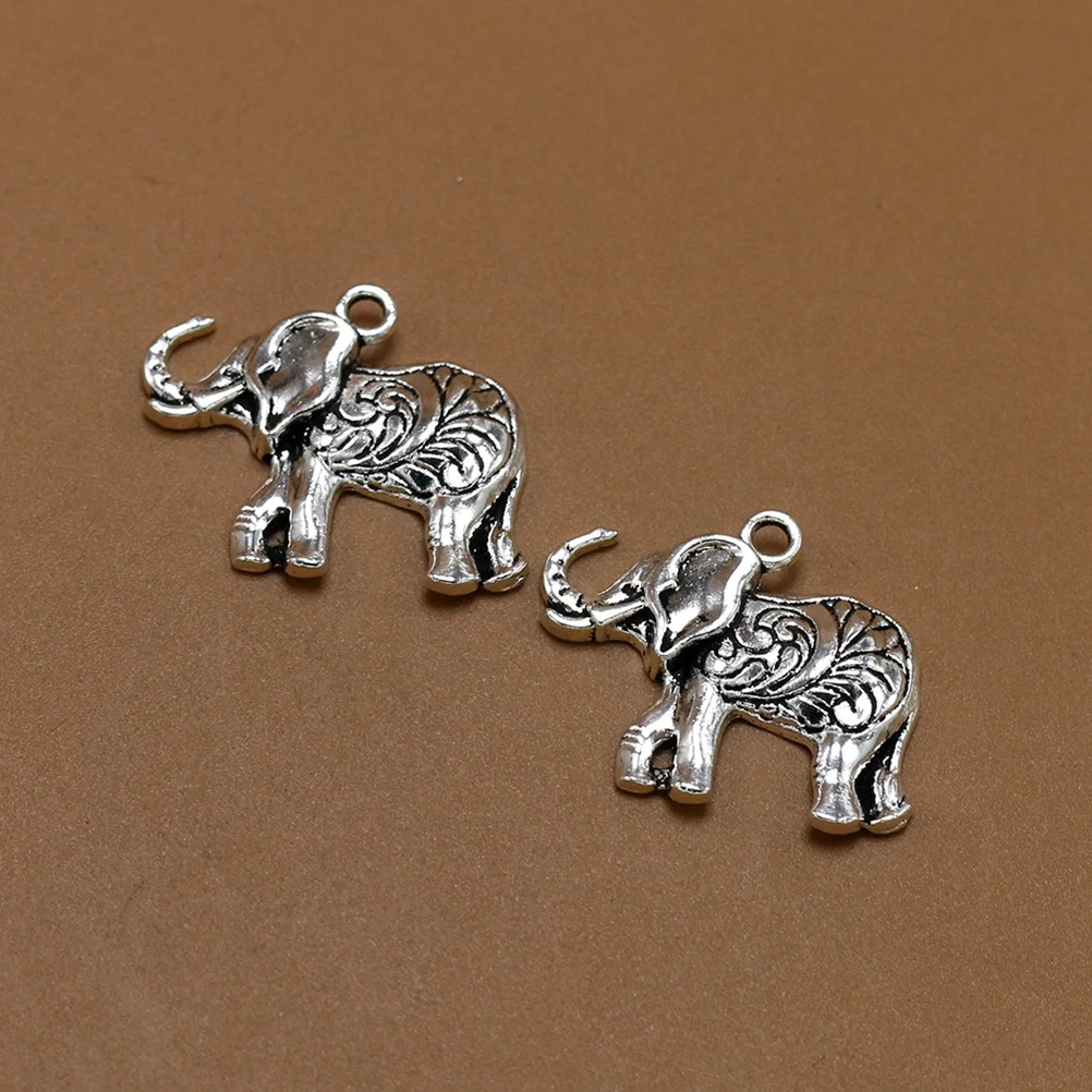 

20Pcs Elephant Pendant Charms Alloy Durable Simple Design DIY Necklace Bracelet Jewelry Making Accessories Silver