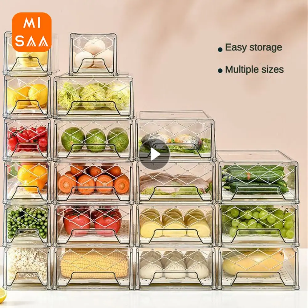 

Stackable Crisper Superimposed Drawer Home Storage High Transparency Boxes Refrigerator Storage Box Refrigerator Storage Crisper