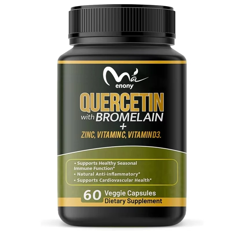

Quercetin Contains 500 Milligrams of Vitamin C and Zinc Bromelain -60 Capsules of Zinc Vegetarian Capsules+vitamin D3