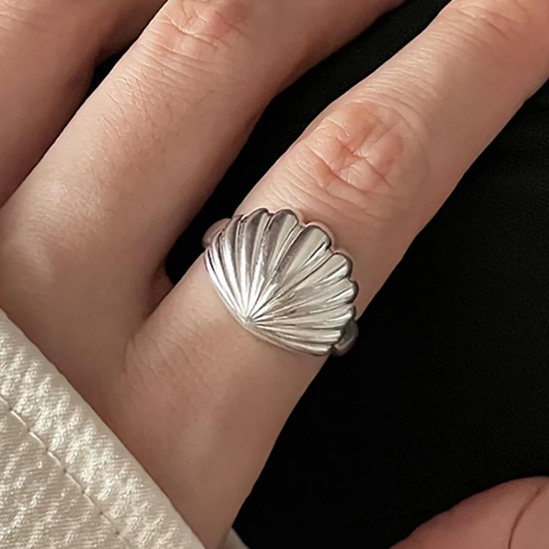 Silver Opal Ring - Elegant Geometric Fashion Jewelry for Women