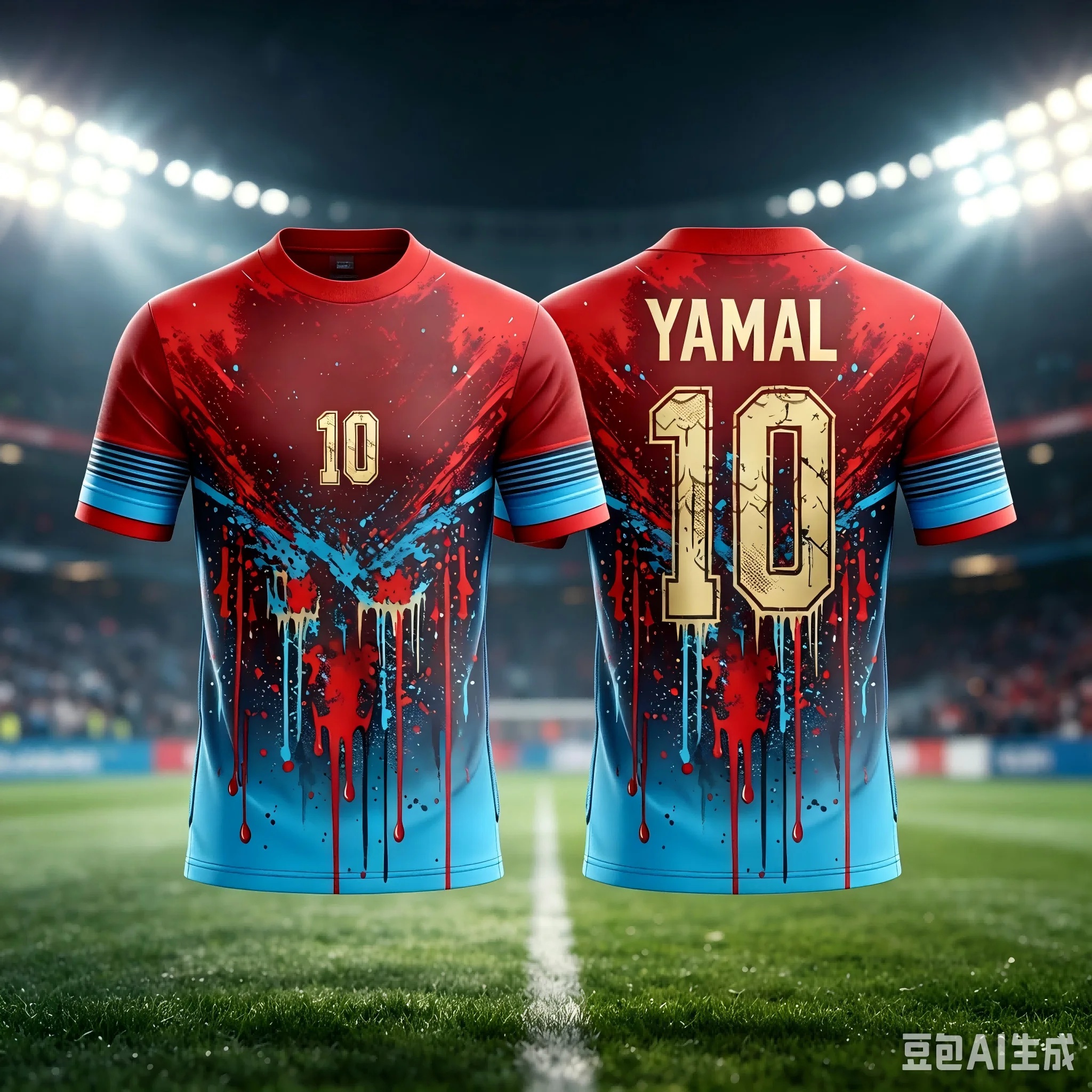 2627 hot selling Yamal Latest AI Design short sleeved shirt unisex quick dry Street Cycling breathable sports leisure T-shirt