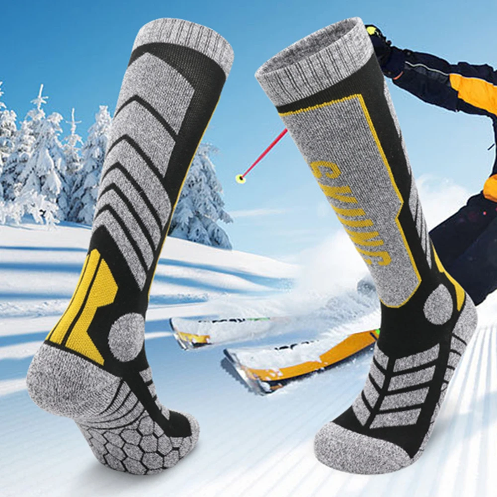 womens mens youth ski socks winter thicken cotton keep warm outdoor sport snowboarding skating skiing long stockings comfortable