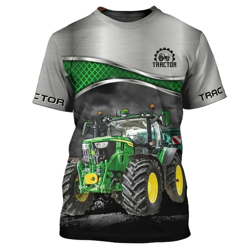 

Farm Tractor Graphic T Shirt For Men Truck 3D Printed T-Shirts Casual Round Neck Tops Loose Short Sleeve Oversized Unisex Tees