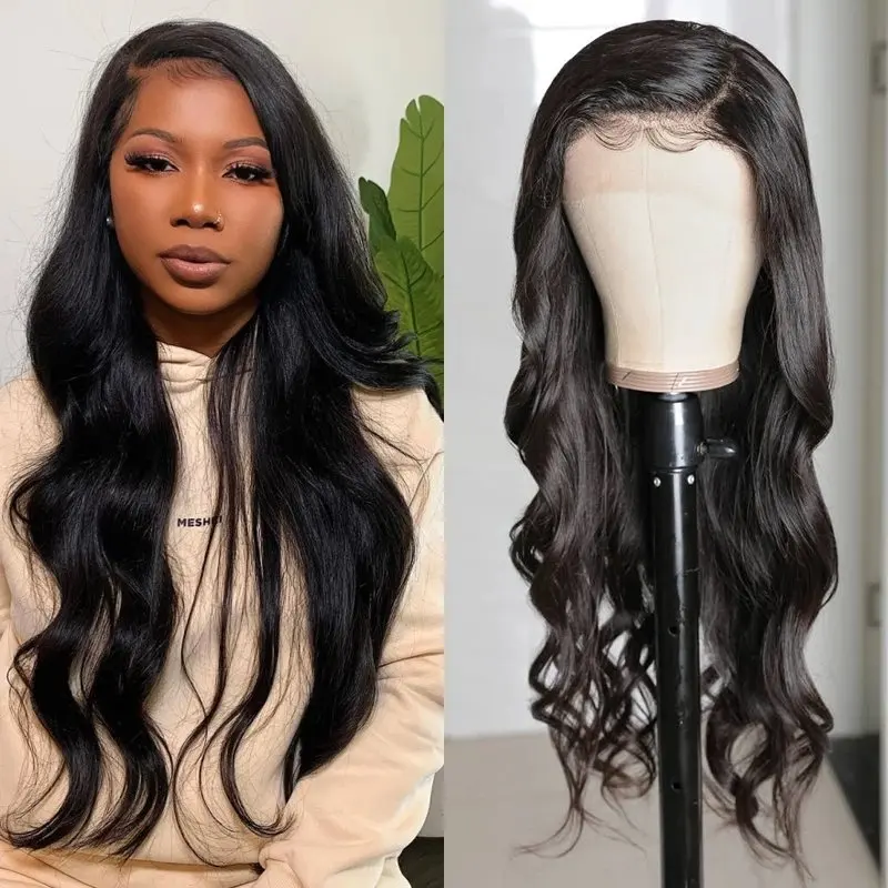 Rosabeauty Body Wave Lace Frontal Wig 13X4 Front Human Hair Wig 13X6 HD Transparent Prebleached Water Wave 250 Density For Women