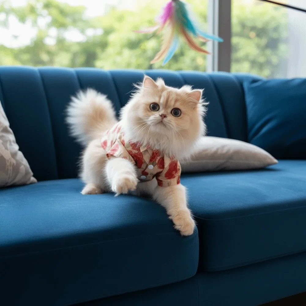 Flower Pattern Dog Shirt Breathable Thin Dog Cooling Vest Soft Fabric Collared Style Cat T-Shirts Outdoor Activities view 2