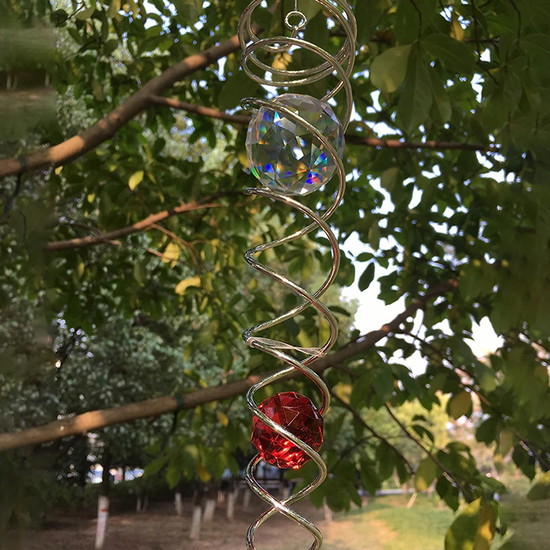 

Sun Catcher Wind Spinner Decorative Spiral Spiral Wind Spinner Gazing Ball Spiral Tail Wind Spinner Stabilizer Hanging Crystals