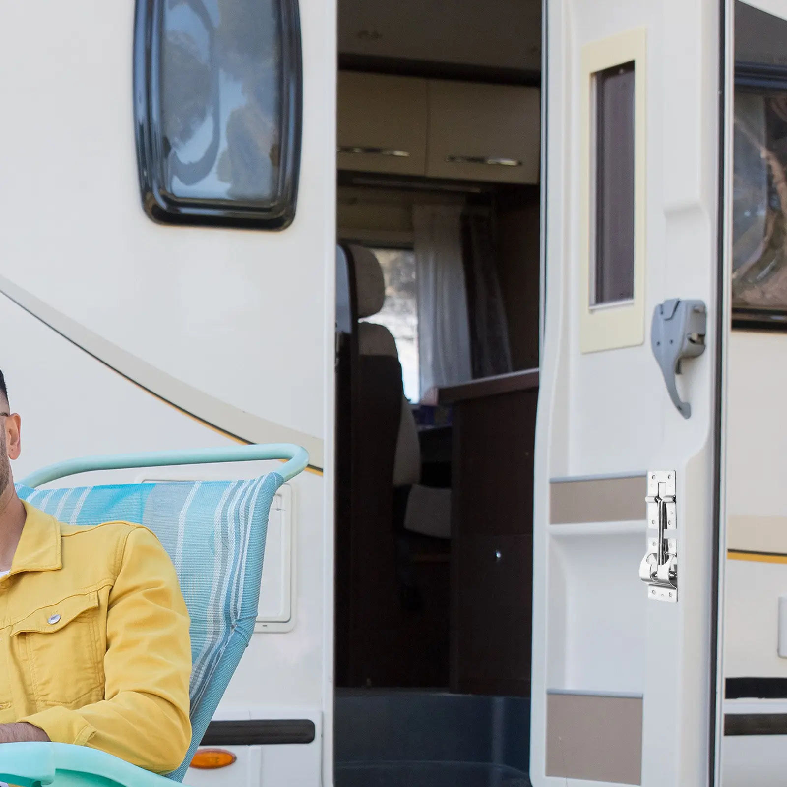 

Комплект из 1 шт. Т-образной дверной защелки из прочной нержавеющей стали, устойчивой к ржавчине, для дверей прицепов и автодомов, надежно фиксирует дверь в открытом положении