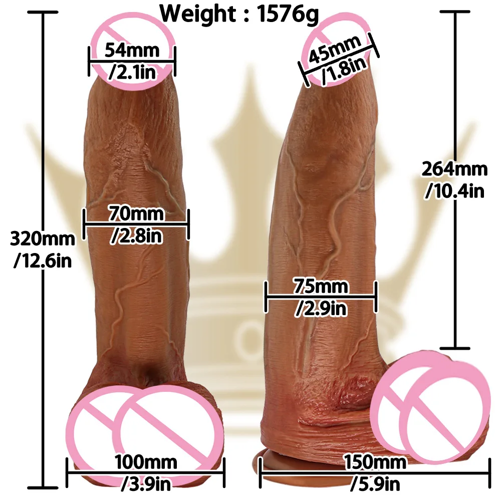 HOWOSEX Huge Dildo 14.17Inch XXL Realistic Penis Soft Sexy Female Masturbato Double-layer Silicone Suction Cup Dildos for Women