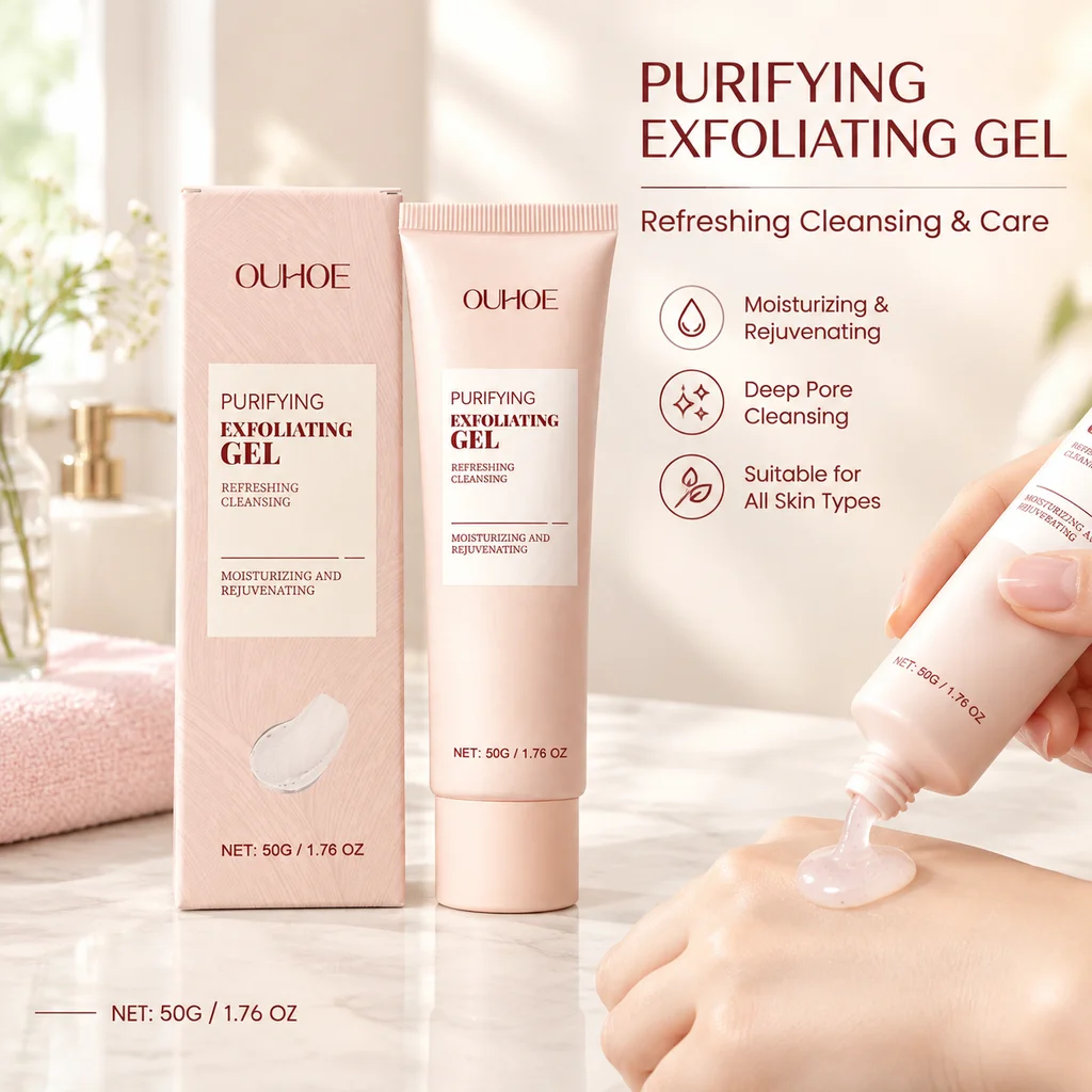 Gentle Exfoliating Gel Face Scrub Facial Cleanser For Oily Skin Moisturizing Deep Cleaning Peeling Gel Exfoliator Smooth Skin Care With Glycerin Carbomer