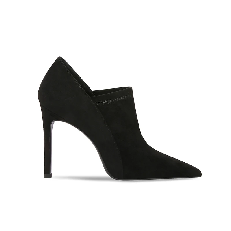 أحذية نسائية مثيرة بكعب عالٍ أحذية جديدة بمقدمة مدببة من جلد الغزال 2025 مصممة للخريف فستان نسائي للحفلات مقاس كبير 43 Mujer Zapatos