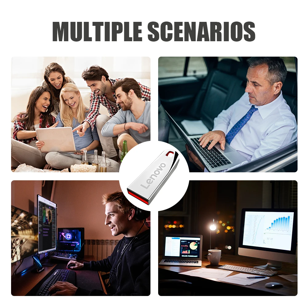 Lenovo 2TB USB3.2 Flash Drive Super High Speed Data Transfer 1TB Large Capacity Ultra-Fast Portable Storage Sleek Durable U Disk