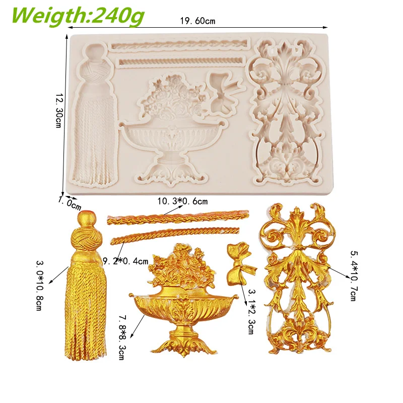Silicone Mold Embossed Knot Bow Relief Cake Resin Decorate Baking Tools For Diy Chocolate Cake Candy Fondant Moulds Accessories