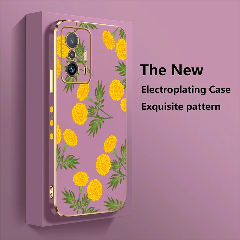 حافظة لهاتف شاومي Mi 11T 11X Pro 10 Pro 9T 11i 10T 11 Lite 5G NE غطاء مطبوع عليه زهور السيليكون المقاوم للصدمات