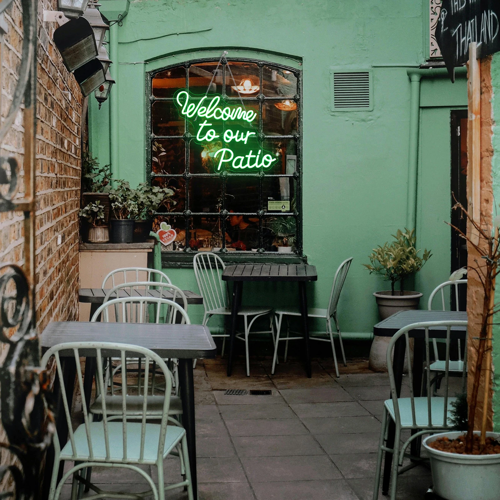 Welcome To Our Patio Neon Sign For Wall Decor Green Letter 5/12V USB With Dimmable Switch For Bedroom Wedding Party Home Decor