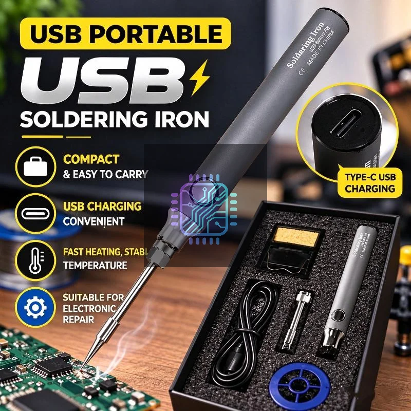5V 8W USB Soldering Iron Wireless Charging Fast Heating Portable Solder Tool for Student DIY Hobby Projects
