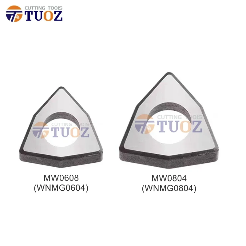 TUOZ-almohadilla de carburo para herramienta de torneado CNC, accesorios de almohadilla de cuchillo para MT1603, MT1604, MT2204, MW0608, MW0603, MW0804, TNMG, WNMG, 10 piezas