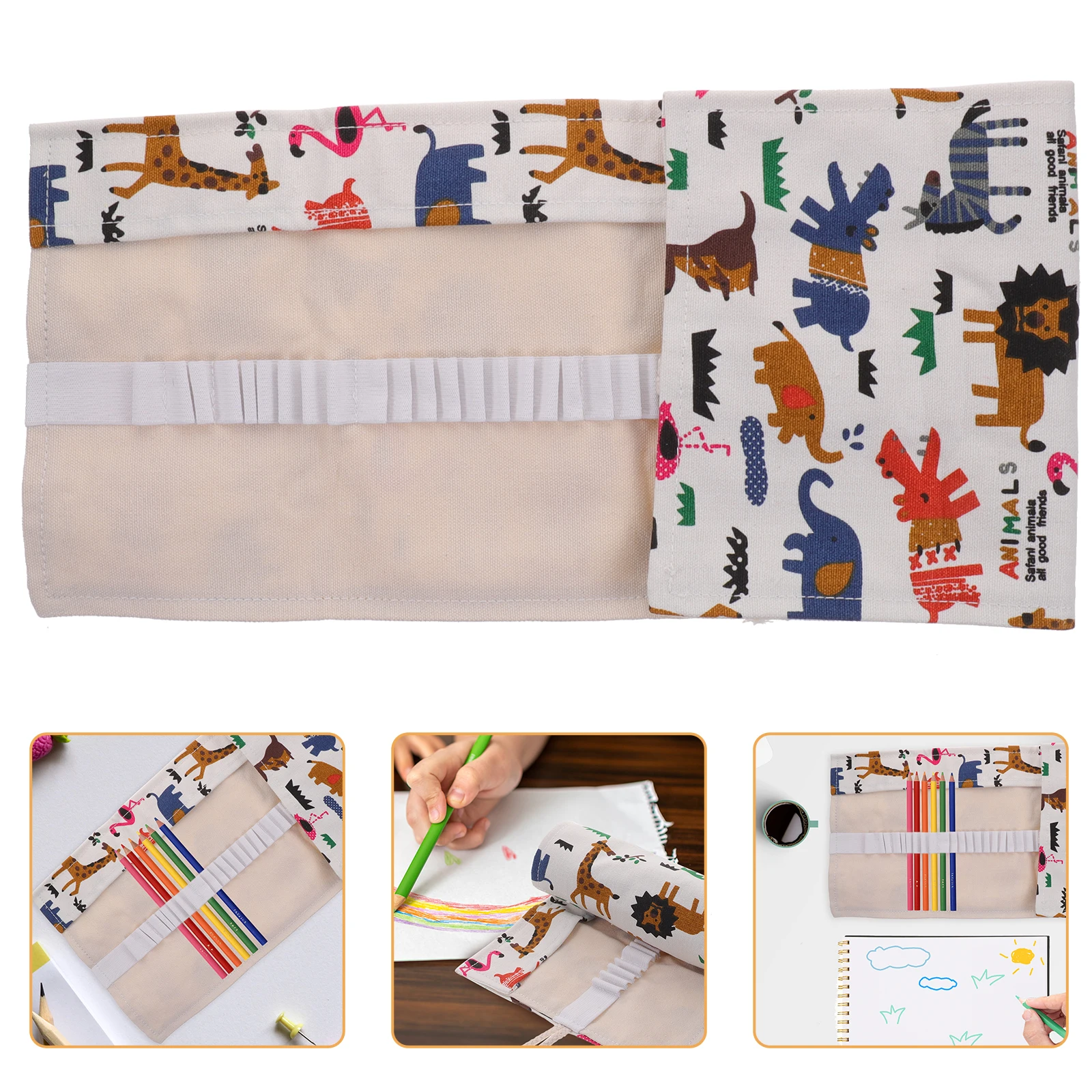 حامل القلم الستار المتداول حقيبة الطلاء فرشاة النسيج قلم رصاص الحقيبة منظم السفر