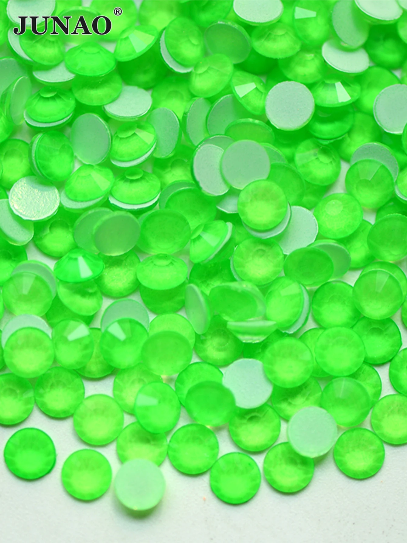 

JUNAO SS6 SS16 SS20 SS30 Neon Green Glass Rhinestone Flat Back Round Crystal Stone Nail Art Strass Stickers For Decoration