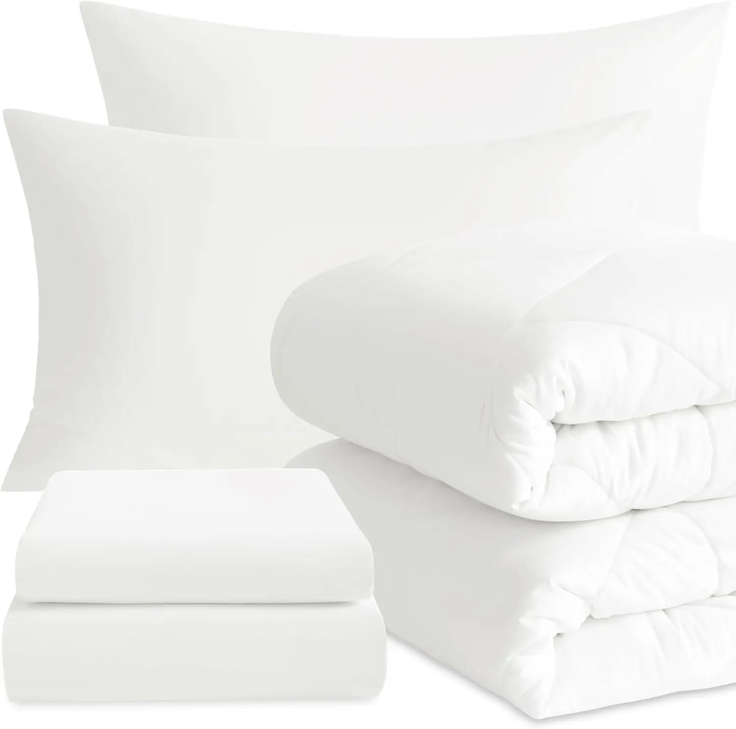 

Twin Comforter Set With Sheets, 5 Pieces Soft And Breathable Twin Bedding Set, Twin Bed In A Bag, Down Alternative Comforter