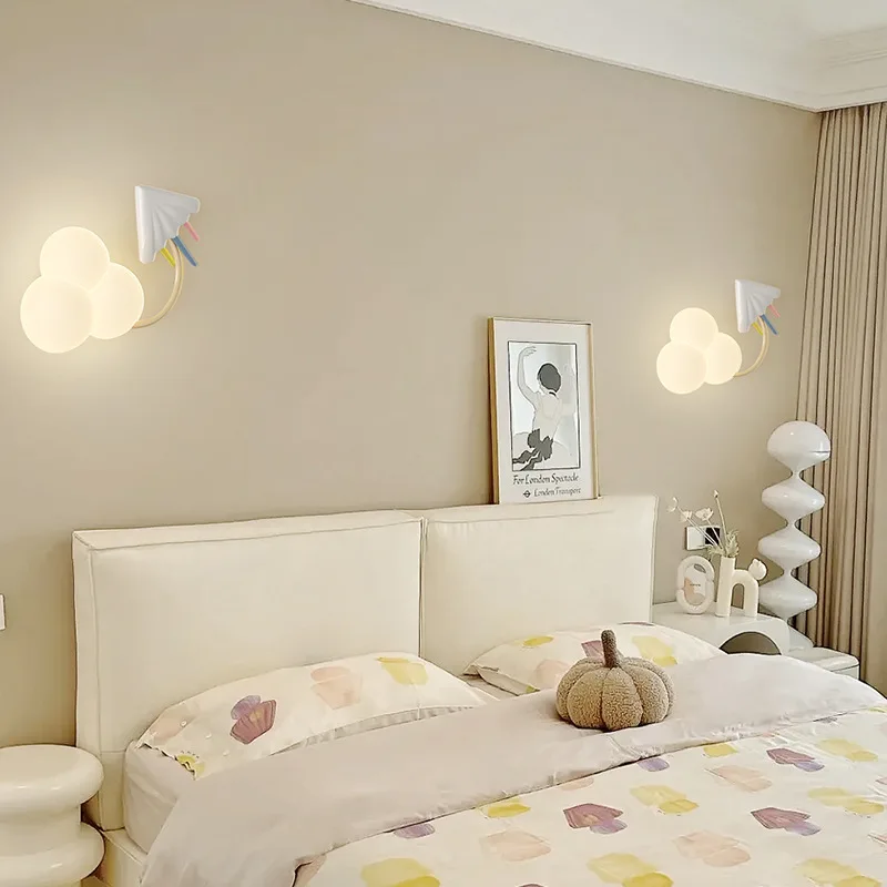 

Cloud Wall Lamps Cream Style Cartoon Bedhead 2026 New Eye Protection Warm Lighting Fixtures for Children's Room Bedroom Study