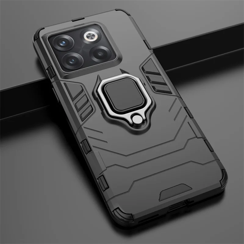 For Oneplus 10T 5G Case Silicone+PC Metal Ring Stand Bumper Shockproof Armor Phone Cases For One Plus 10 T Oneplus10T Back Cover