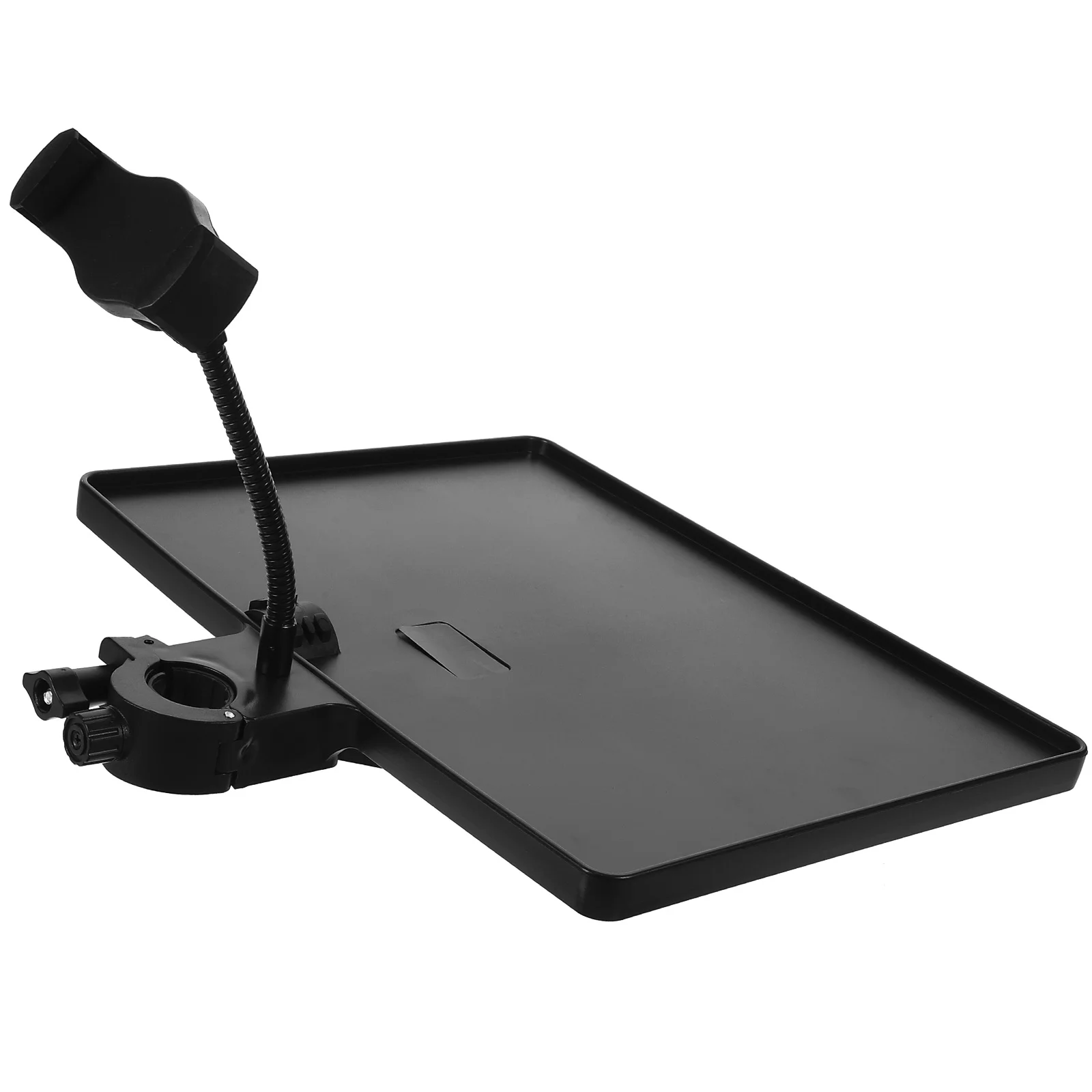 Cell Phone Kickstand Microphone Tray Shelf Bracket Sound Card Live Broadcast Clip-on Black Plastic