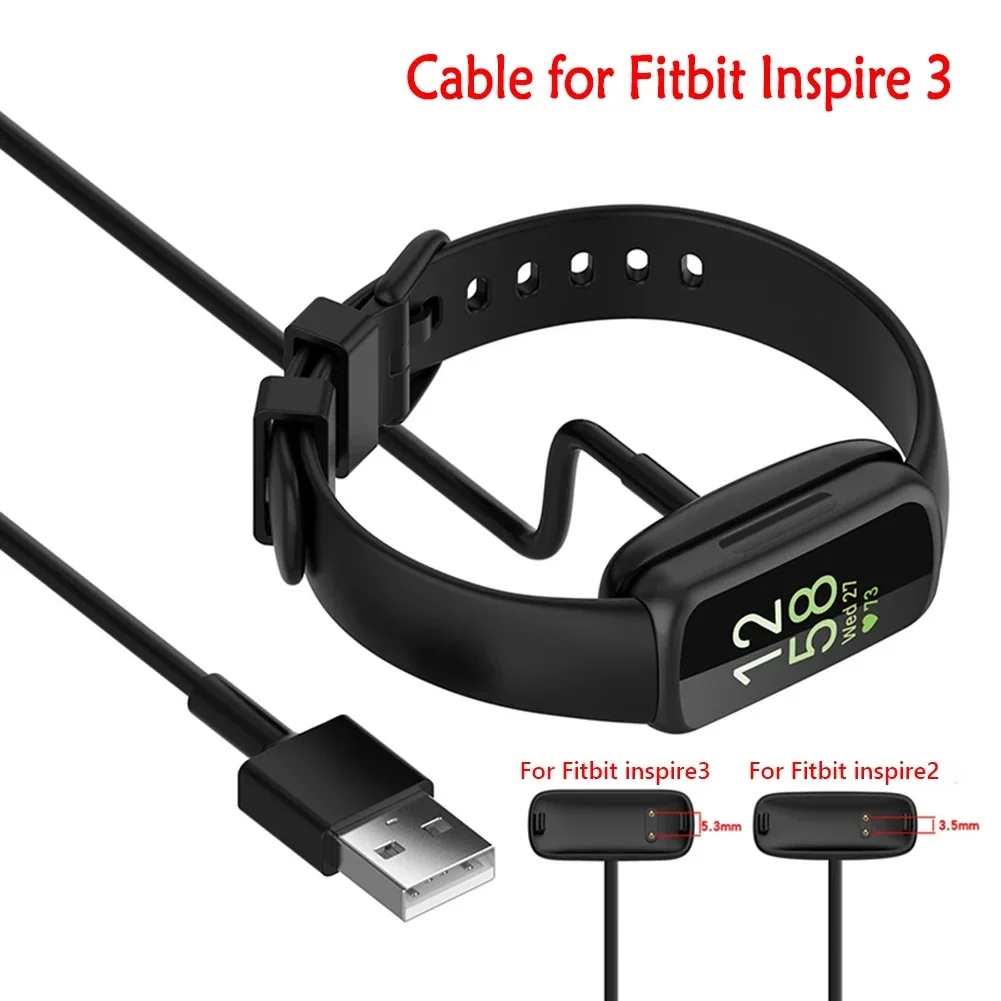 

1M Charging Cable for Fitbit Inspire 3 Replacement Plastic Charging Cable Stand USB Charger Cradle Cable Watch Accessories