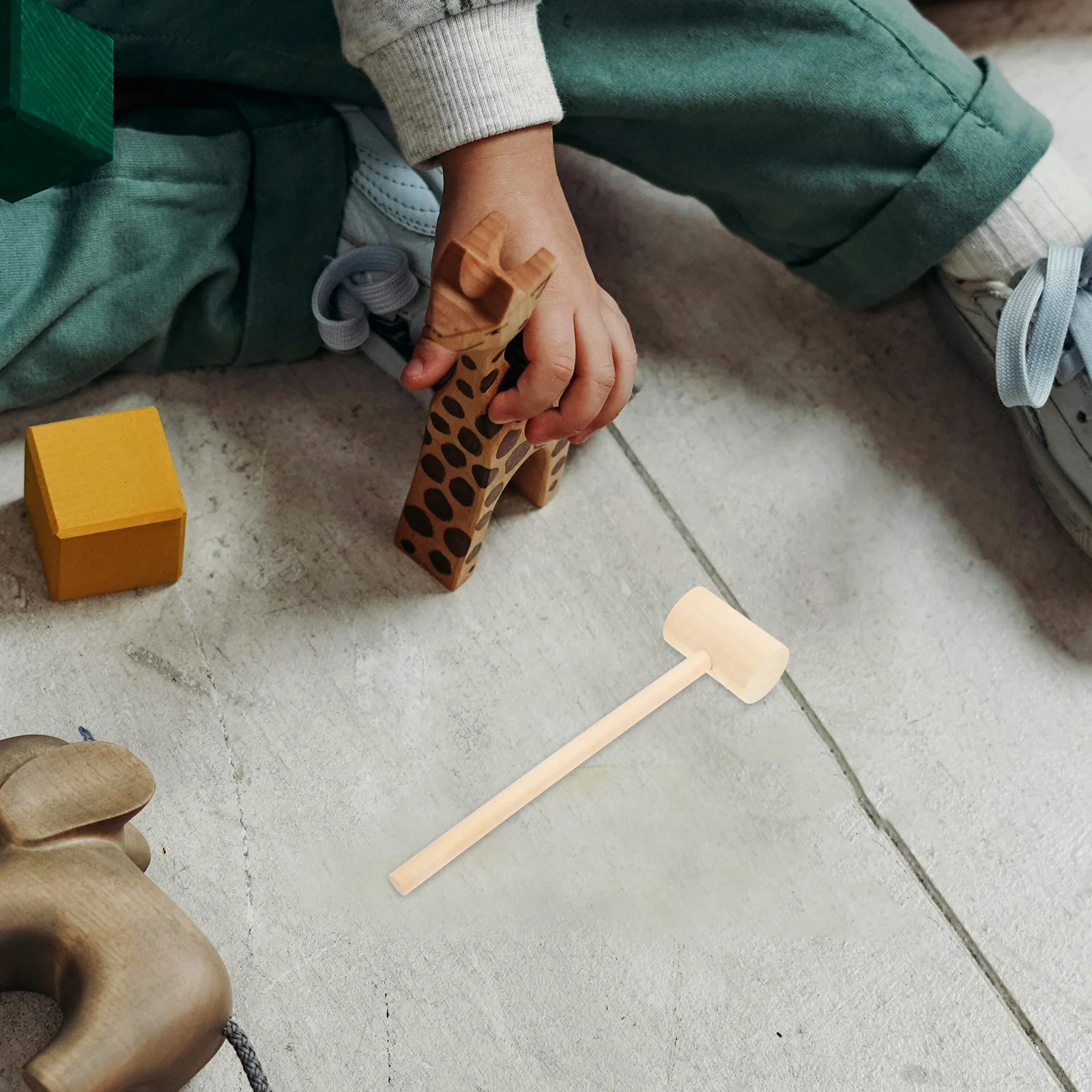 CORHAD 12 pièces drôle crabe maillet jouet enfants Mini marteau éducatif battage jouet bambou battant marteau enfants gâteau jeu outil