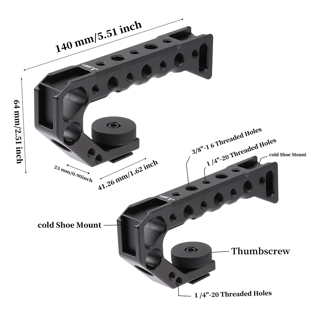 Camera Top Handle Hand Grip Handgrip Arri Locating Screw Monitor Mic Rig Cold Shoe for Nikon Canon Sony DSLR Camera Cage handle