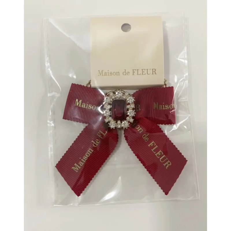 Y2k Lolita Bag Pendant Decor Accessories Imitation Pearl Bow Key Ring Ribbon Rhinestones Keychain Cute Accessary