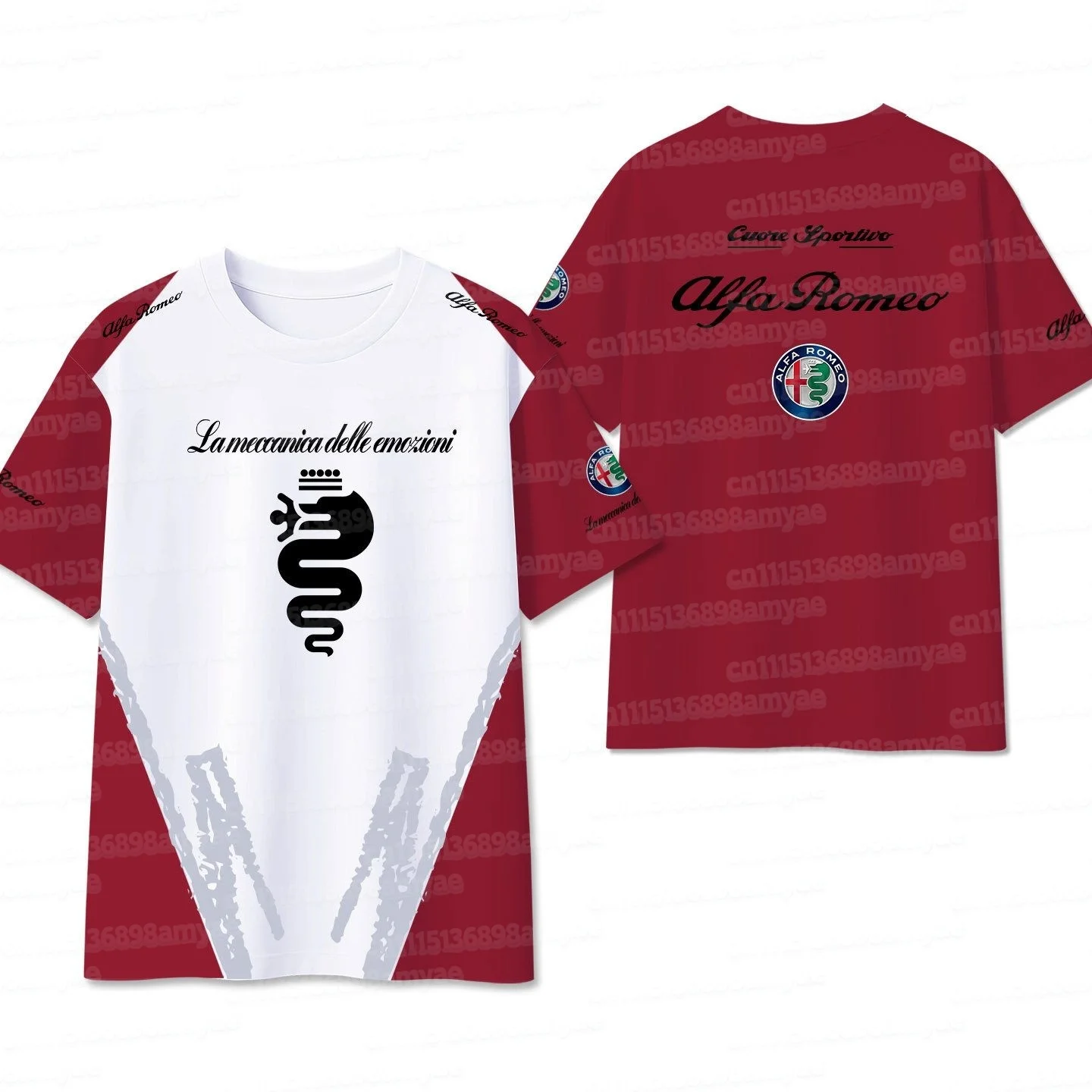 2026 Alpha Racing Fan T-Shirt Atmungsaktiv Schnelltrocknend Outdoor Freizeit Sport Familien-Top 3D-Gedrucktes Fan-Kurzarm-Top – Detail 7