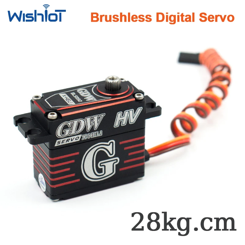 28kg Brushless Servo 0.055s High Speed 8.4V Metal Gear High Voltage Steering Motor for RC Helicopter Car Model DIY