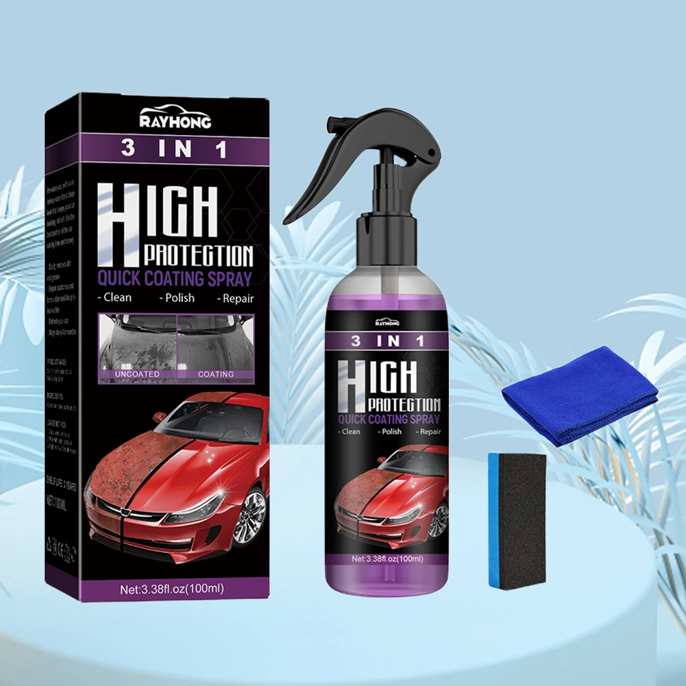 3 In 1 Auto Rivestimento In Ceramica Spray 100ml Auto Nano Rivestimento In Ceramica Lucidatura Spruzzo Cera Ad Alta Protezione Auto Vernice