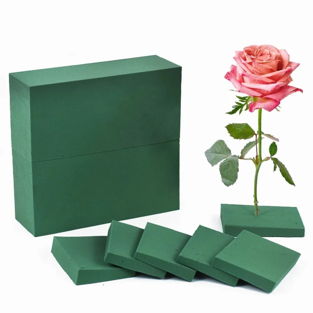 2/4/6pcs Rectangle Floral Foam Blocks Fresh-Keeping Foam Floral Foam Brick DIY Flower Arrangement Kit Green