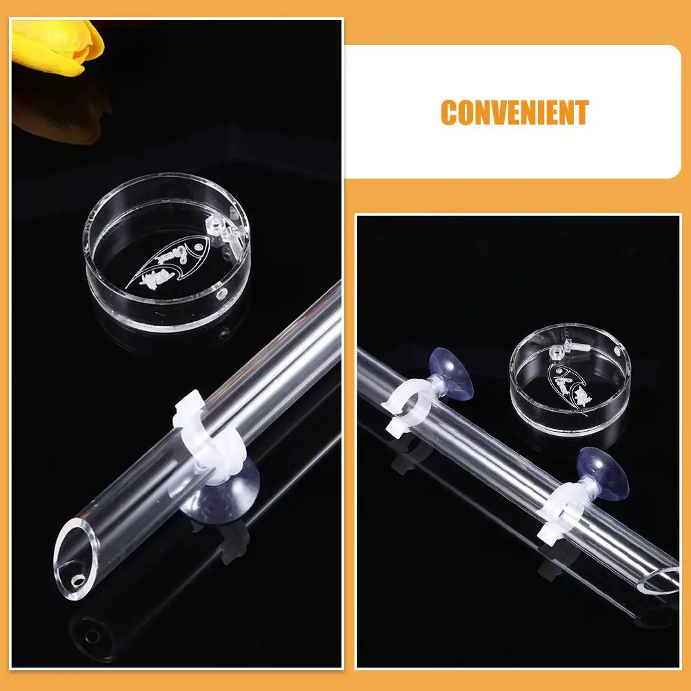 

1Pcs Crystal Shrimp Acrylic Aquarium Fish Tank Supplies Aquarium Fish Shrimp Tube Feeder Dish Plate Food Holder Feeder