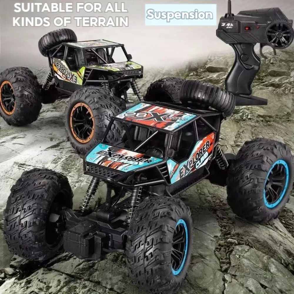 

Alloy Plastic 2.4G Alloy RC Car Four-wheel Drive Blue Green Remote Control Racing Cars Off-Road Electric Rock Crawler
