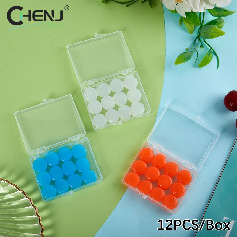 12PCS/Box Silicone Ear Plug Reusable Wax Earplugs Swimming Moldable Earplugs Noise Reduction Cancelling Sleeping Protection