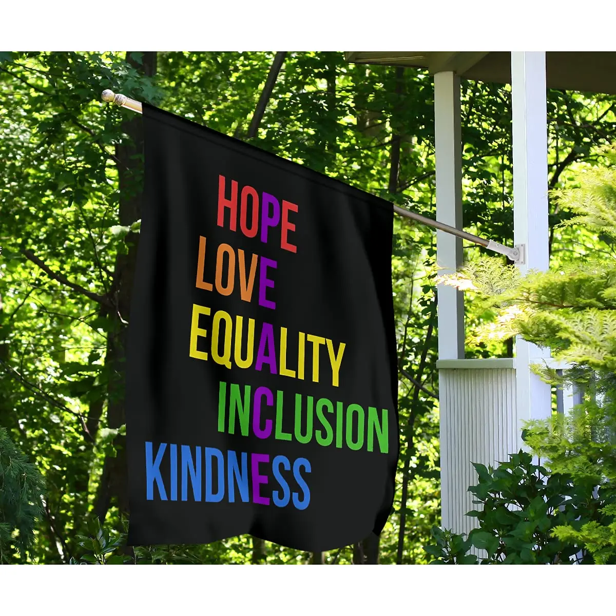 Flagnshow 100% Polyester LGBT Peace Hope Love Equality Inclusion Kindness Flags