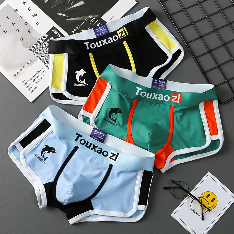 Men Panties Cotton Underwear Boxers Cueca Mens Fashion Printed Breathable Boxer Shorts Trendy Youth Personality Underpants Homme