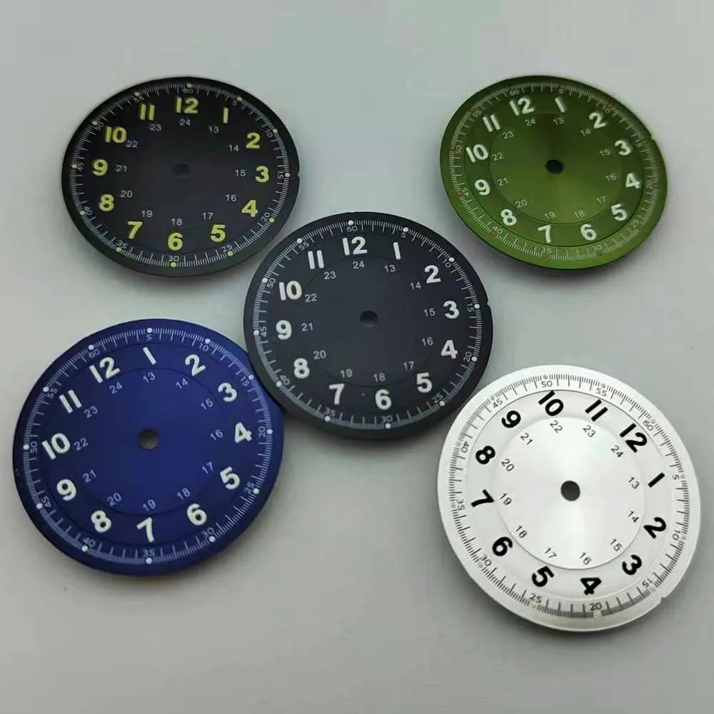 CORGEUT 29mm sterile dial silver watch dial luminous fit NH35 ETA2824 2836 Miyota 8215 Mingzhu DG2813 3804 PT5000